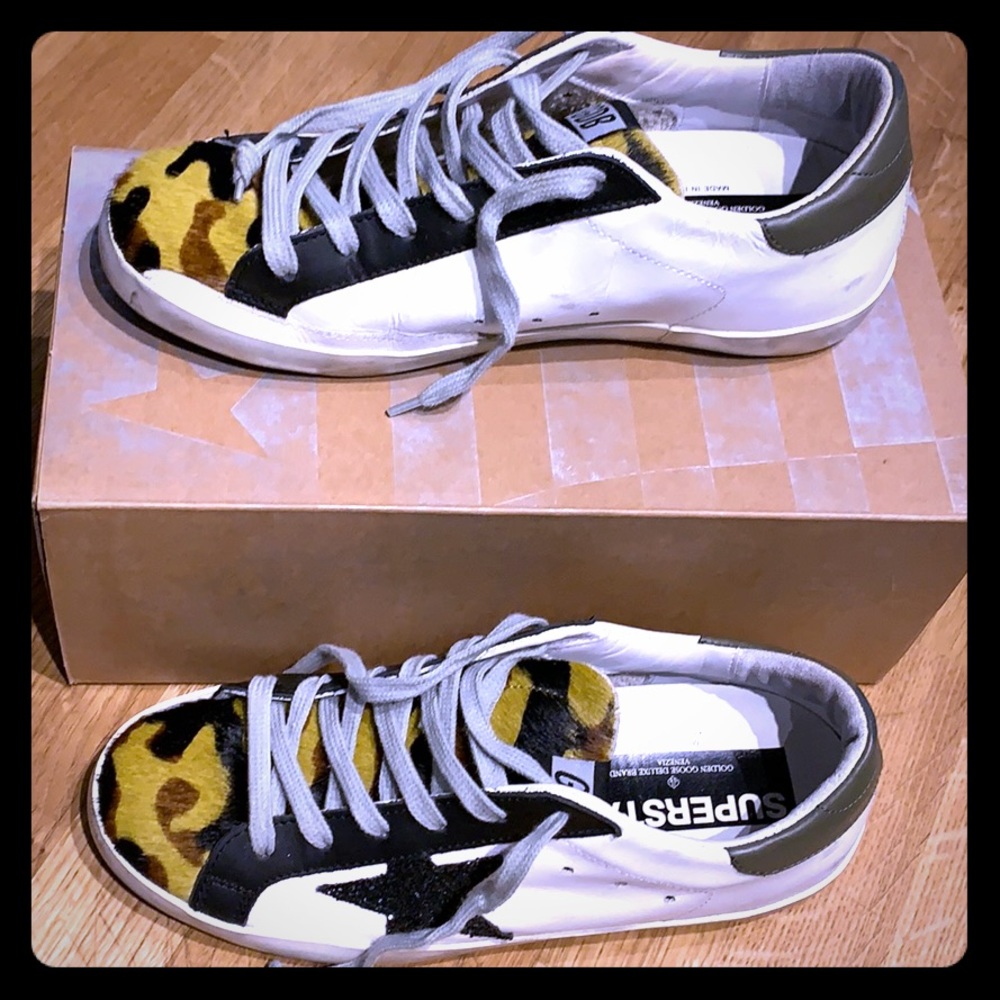 NWOT Golden Goose Leopard Camo Sneakers